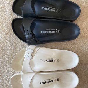 White and Black Birkenstock Eva Madrid Essentials